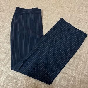 Chico’s navy blue striped trousers with pockets